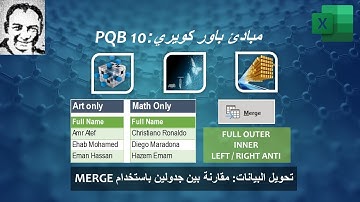 PQB10 : Merge  مبادئ باور كويري: تحويل البيانات – مقارنة بين جدولين باستخدام