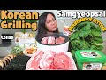 SAMGYEOPSAL MUKBANG + Mountain of Lettuce | Korean Food | Mukbang Ph | Collab @MIKE and LEN channel