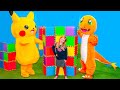 Assistant Goes on a Pokemon Scavenger hunt with her Inflateable Bounce House