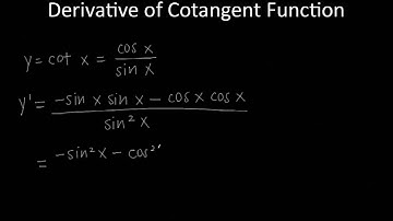 Derivative of Cotangent Function