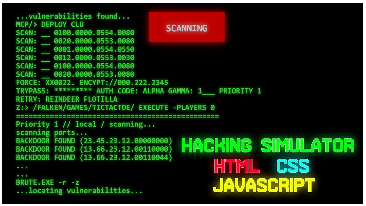 Hacking Simulator With Html, Css And Javascript 