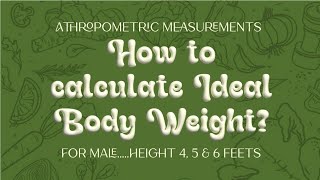 Ideal Body Weight (IBW) for Male | Nutrition Calculation Explained