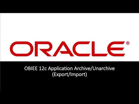 Oracle Business Intelligence Application Archive (BAR) Files