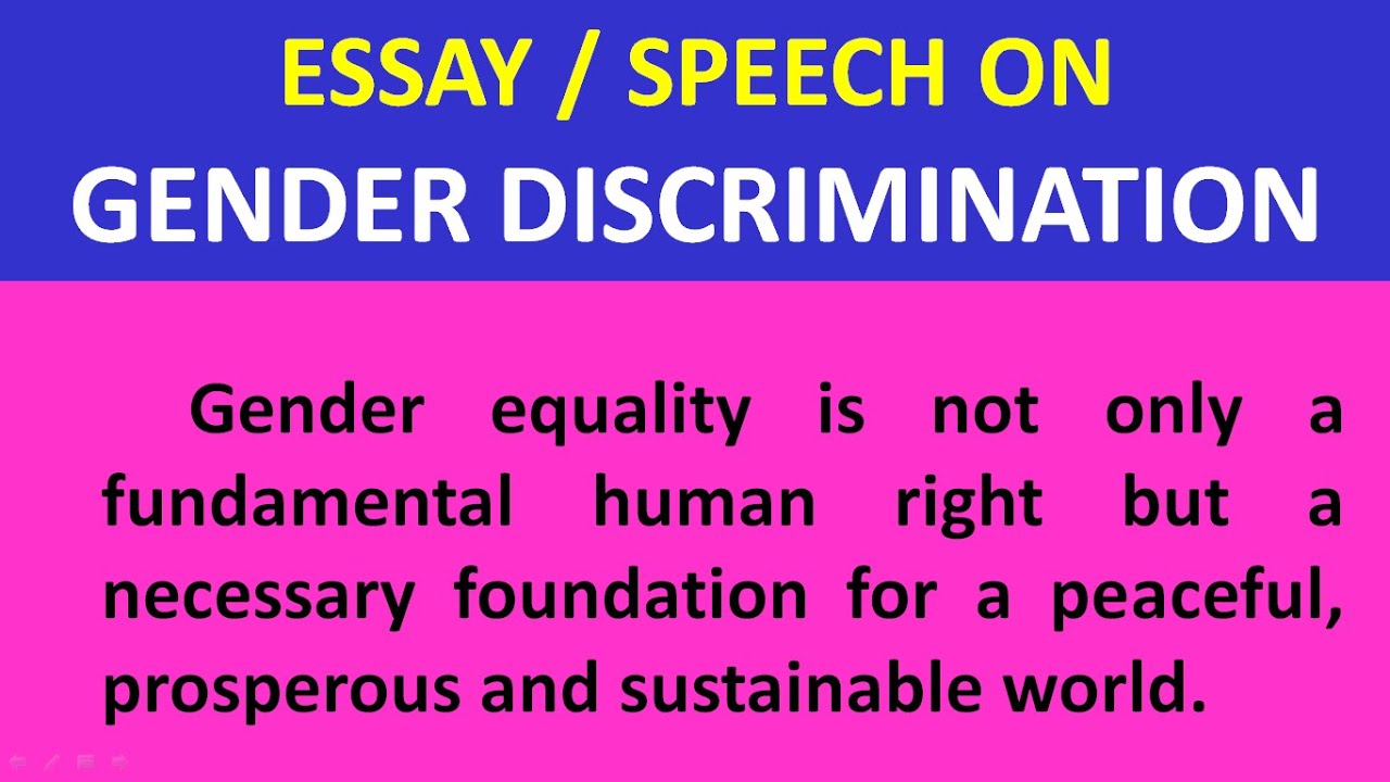 speech on discrimination against women