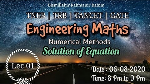 Lec 01 | Numerical Methods | TNEB TRB GATE TANCET | Full Course