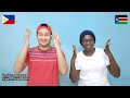 Filipino Sign Language  and South Sudan Sign Language - Questions