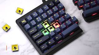Mistel分離式RGB藍芽機械鍵盤 (瓷釉藍) MD770RGB BT-Ergonomic split mechanical RGB bluetooth keyboard (GlazeBlue)