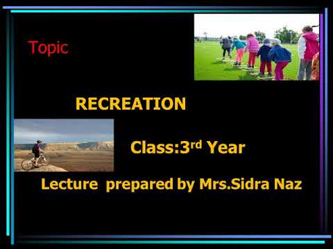 Recreation..3rd year..physical Education..Date(21/8/2020)