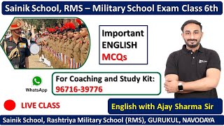 Sainik School Important English MCQs | Sainik Online Coaching | English Grammar for Sainik School