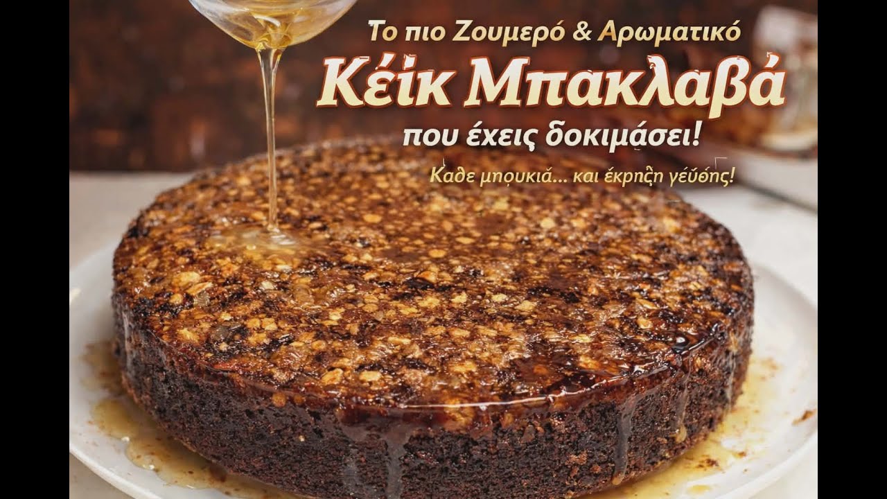 Σιροπιαστό Κέικ Μπακλαβά - Απίστευτης Νοστιμιάς, Πανεύκολο και Χωρίς Μίξερ έτοιμο για Ψήσιμο σε 5'!!