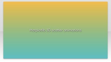 Matplotlib 3D scatter animations