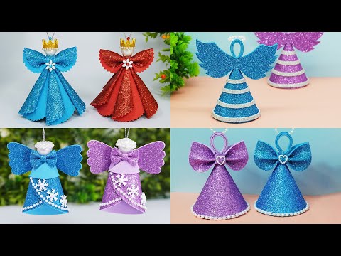 How to make Glitter Foam Paper Angel Step by Step / EVA Foam Paper Angel
