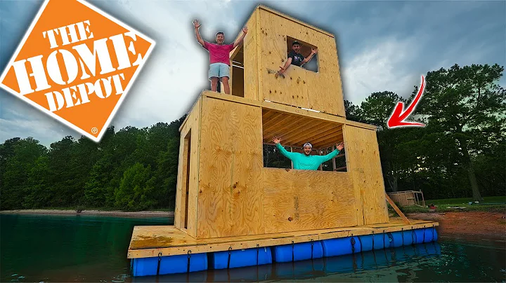 Building A HOME DEPOT RAFT on 55 Gallon Drums!! (3 stories tall)