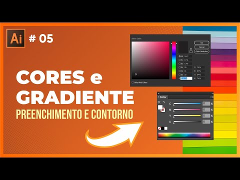 Como usar preenchimento de contorno e gradiente no Illustrator fácil (Curso Grátis)
