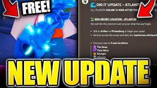 DIG IT ATLANTIS UPDATE! (HOW TO FIND ATLANTIS, TIDAL BREAKER SHOVEL SHOWCASE, SECRET CODES) ROBLOX