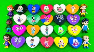 Hunting Cocomelon, Numberblocks, Alphablocks With CLAY in Mini Heart Shape | SLIME Full Raibow! ASMR