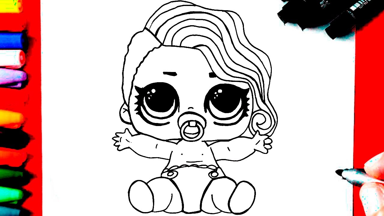 Lol Baby Lil como se fosse um bebê para colorir - Desenhos para