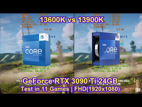 Intel Core i5 13600K vs Core i9 13900K + RTX 3090 Ti - Test in 10 Games | FHD(1920x1080)