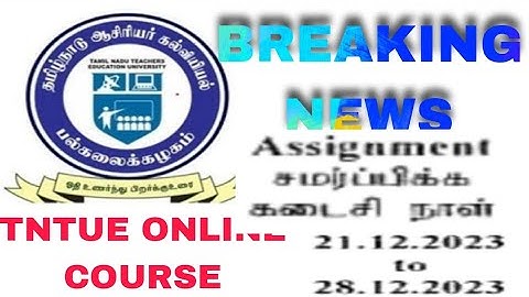 M.Ed TNTUE online course assignment submission