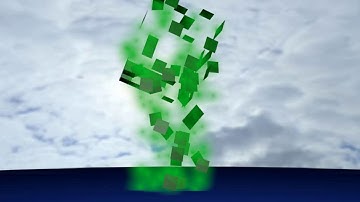 Particle Simulation - green Explode Modifier - Sky - Clouds - Blender Animation