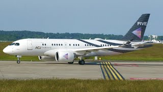 4K | *A220CJ* Comlux Airbus ACJ TwoTwenty 9H-FIVE takeoff at Geneva/GVA/LSGG