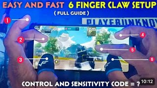 6 finger claw pubg mobile control code😈||best 7 finger claw pubg mobile😱||bgmi 5finger claw tips💯