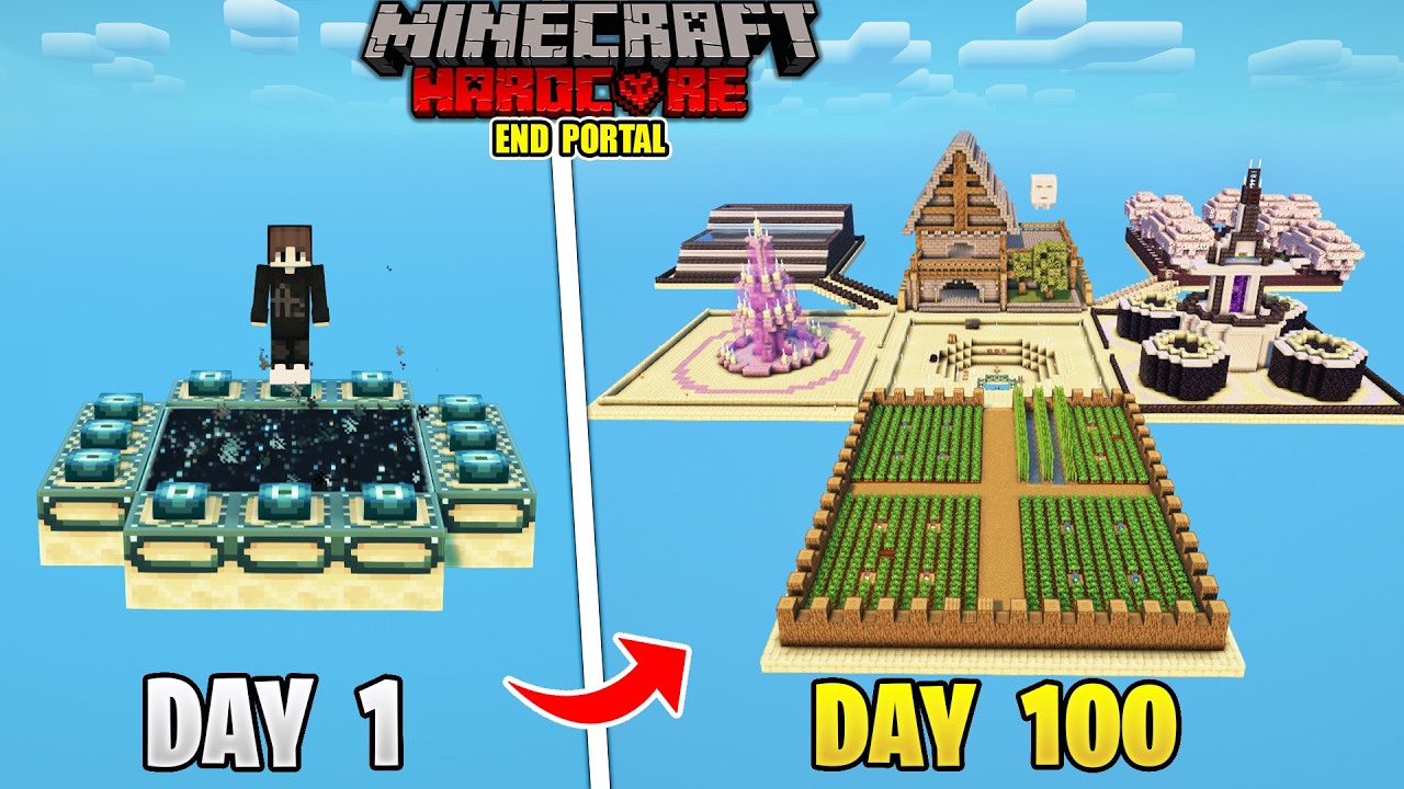 100 Days on END PORTAL only WORLD in Minecraft