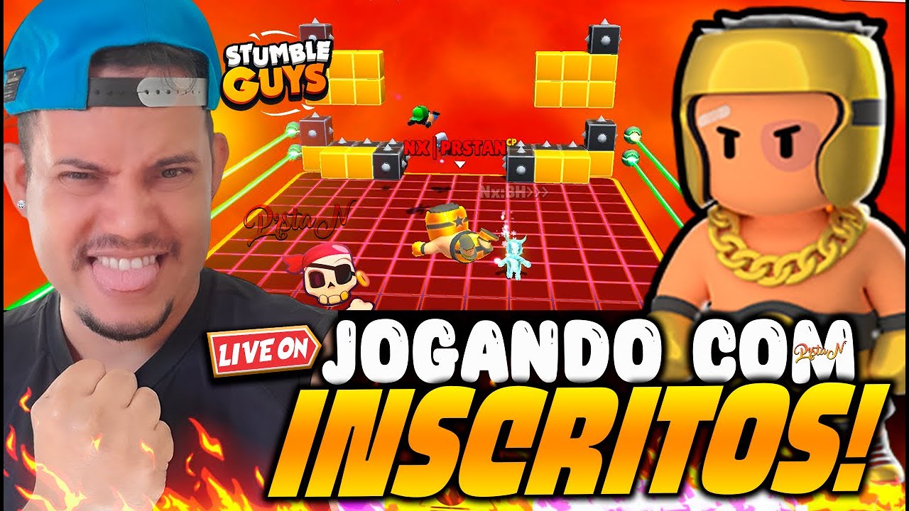 LIVE STUMBLE GUYS, SALINHA COM OS CRIA AO VIVO, NOVAS SKINS