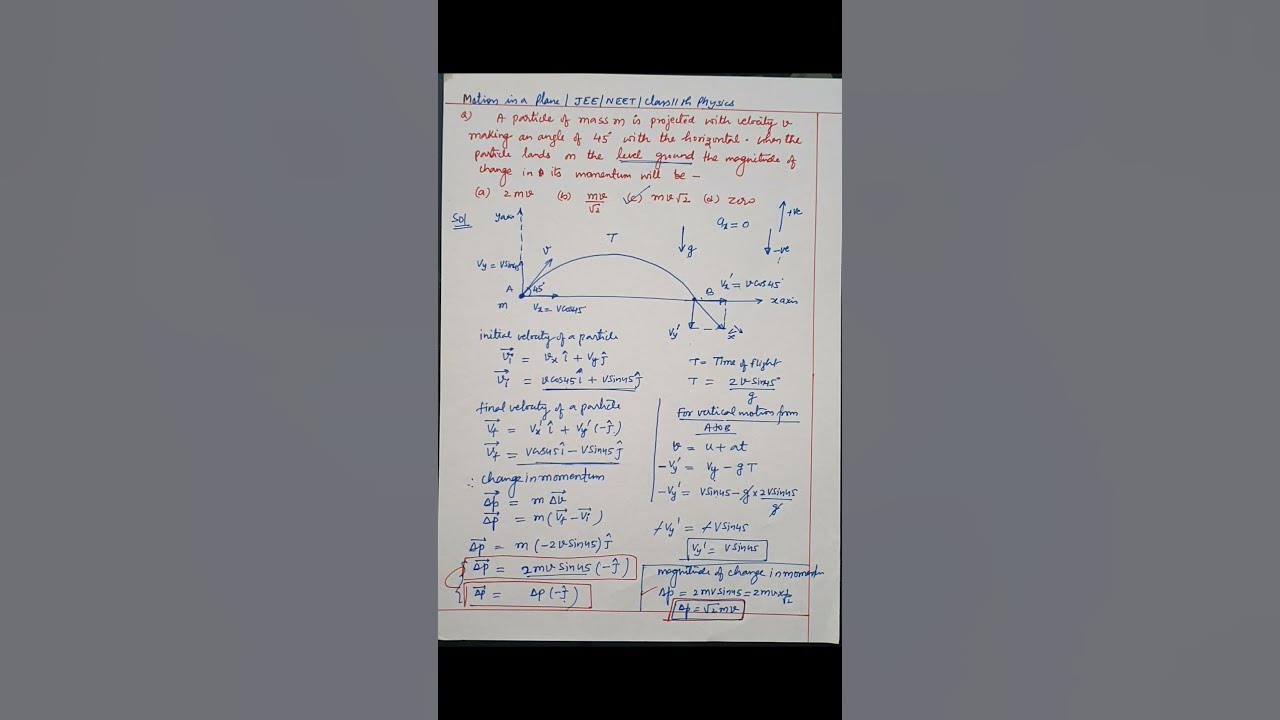 Neet physics objective question projectile motion shorts 