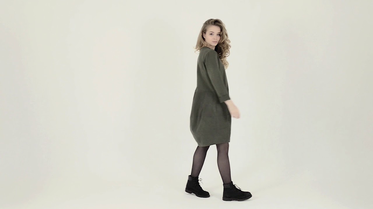 Платье кокон Zelante 2392 Зеленое TU