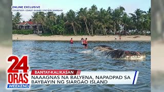 Naaagnas na balyena, napadpad sa baybayin ng Siargao Island | 24 Oras Weekend