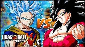 Super Saiyan God Super Saiyan  Goku vs SSJ4 Goku (Mod) - Dragonball Xenoverse【HD】