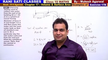 Class 10 Maths (Ex 17B Example 20) Volume And Surface Area (RS Agarwal 2019)
