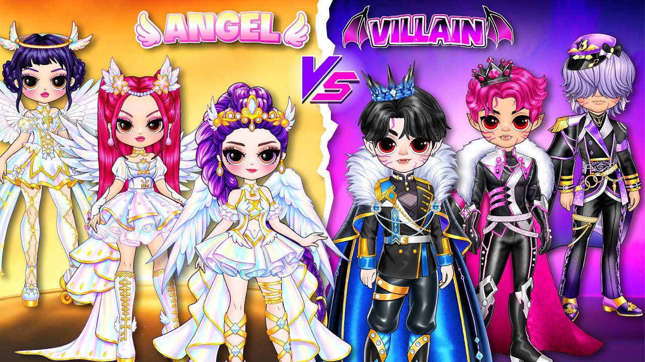 K-Pop Demon Hunters | Huntrix & Saja Boys: Angel or Villain? | Best DIY Fashion Paper Dolls