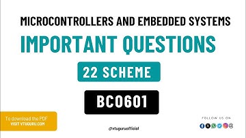 BCO601 Microcontrollers and Embedded Systems Important Questions | VTU Guru