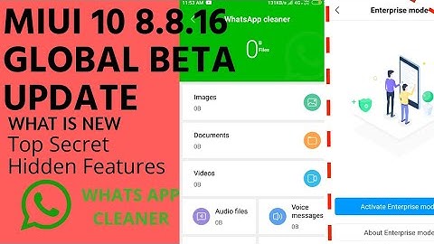 Miui 10 Update 8.8.16 Global Beta Weekly update/New Enterprise mode/screct features Tech Star