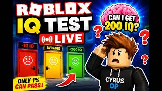 IQ test level 108 - 138 | This Roblox IQ Test Is Breaking My Brain! | LIVE