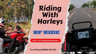 Breakfast Ride With HARLEYS || Miles4Smiles Campaign | Test Riding HONDA NX 500 & DUCATI MULTISTRADA