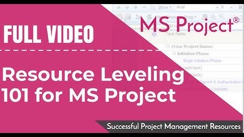 Resource Leveling 101 - for MS Project (TM)