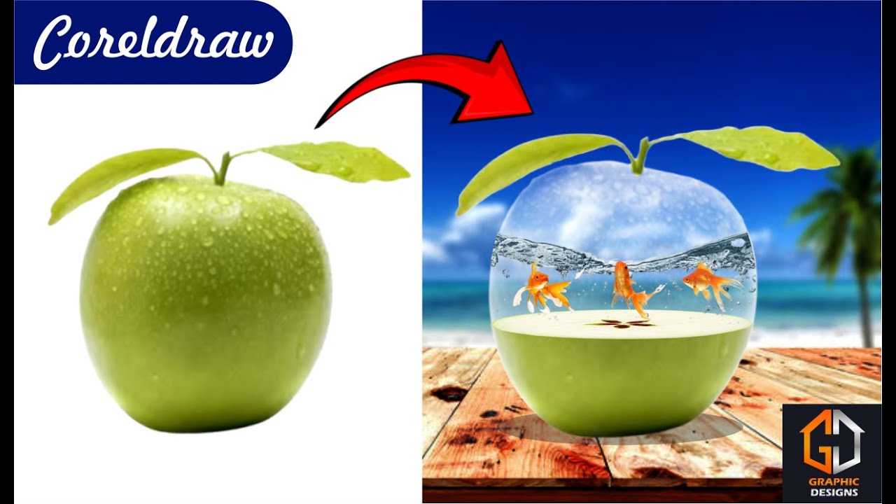 Photo manipulation |Apple fish | CorelDraw Tutorial - YouTube