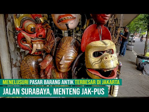 Video: Kunjungan ke Pasar Barang Antik Jalan Surabaya di Indonesia