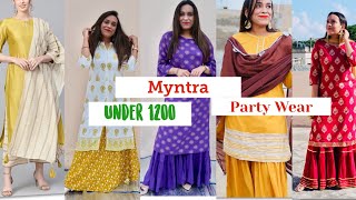 Myntra Kurta Set Haul || Party Wear Haul Under 1200 only ||