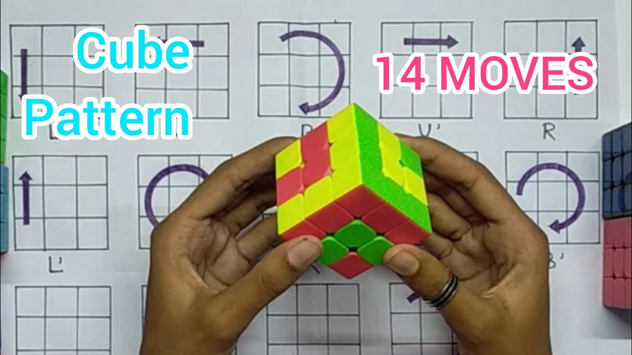 3 by 3 cube solve pattern and 14 MOVES !! 😍😍😍 easy tricks - YouTube