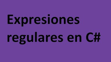 Expresiones regulares en c#