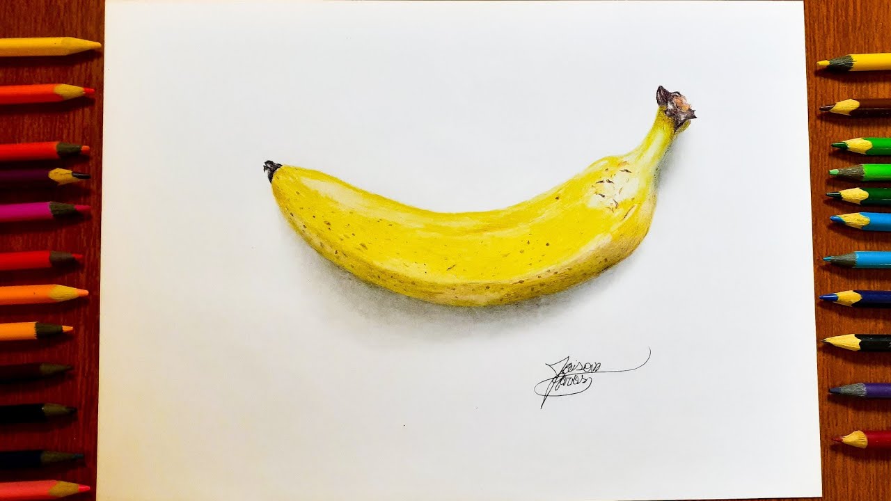 COMO DESENHAR BANANA (FÁCIL)/ HOW TO DRAW BANANA (EASY)