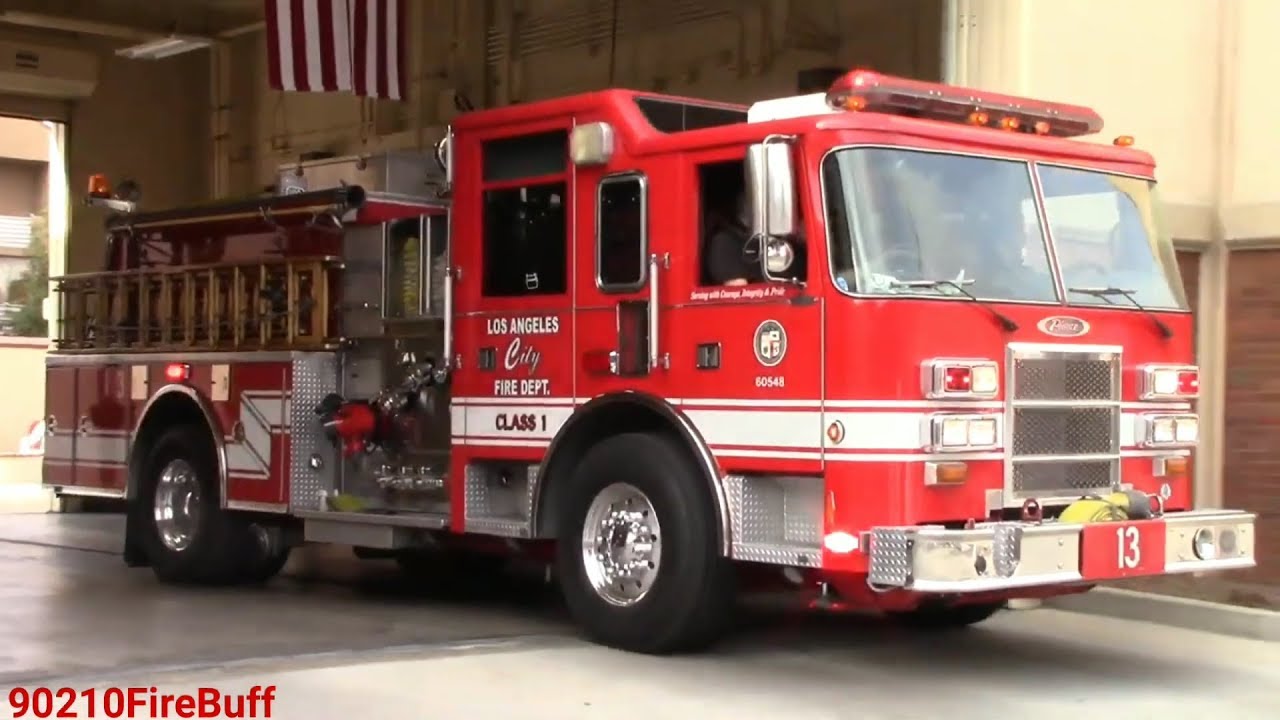 LAFD Engine 13 (reserve) Responding - YouTube