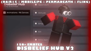 Delta/Fluxus/KRNL Mobile Script Showcase | [FE] Disbelief Hub V2 (150+ Emotes)