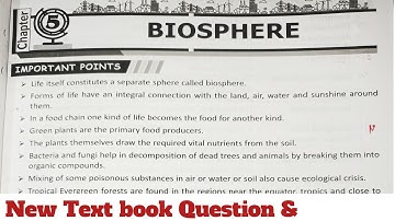 9th Class Social Studies Chapter=5  Biosphere Question Answer | Telangana State Board |