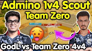 Admino 1v4 Scout Team 🔥 Godlike vs Team Zero 4v4 fight in last zone 🇮🇳