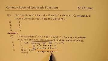Condition for One Common Root x^2 + Ax + B = 0 and x^2 + Bx + A = 0